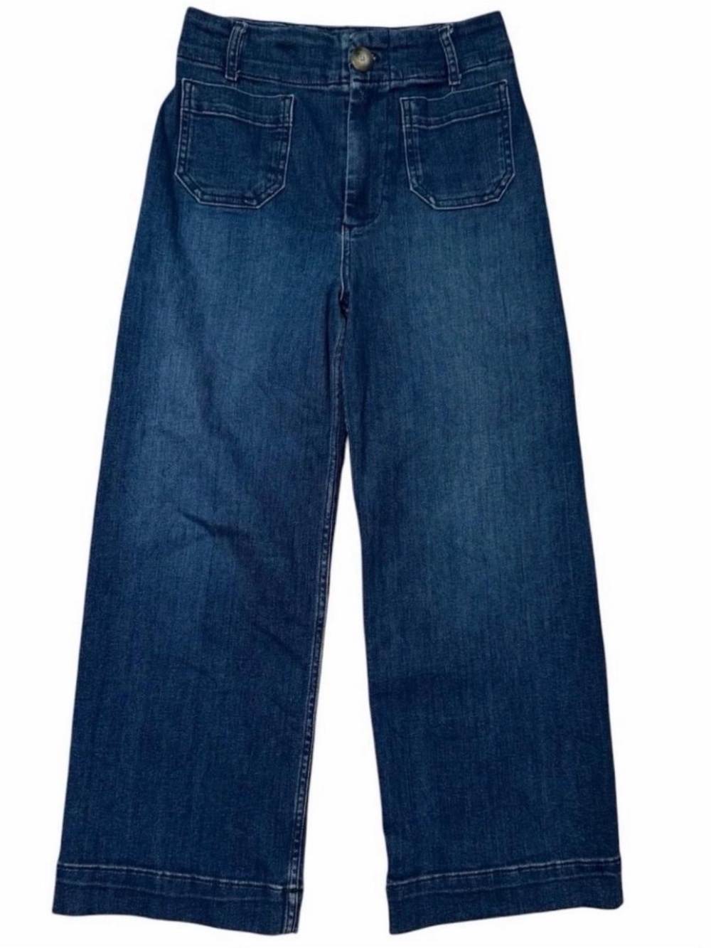 Pilcro Wide-Leg Dark Indigo Jeans